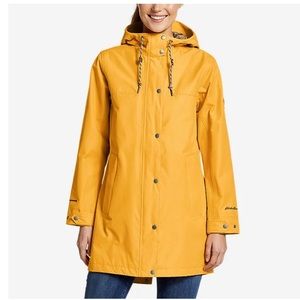 Eddie Bauer Yellow Charly Rain Coat Size Large
